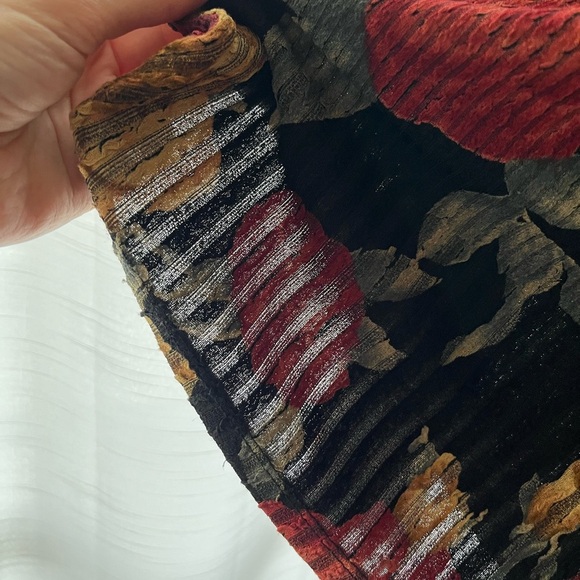 Vintage Floral Wrap Cowl Neck Semi-Sheer Sweater- Cropped Length - Picture 5 of 8